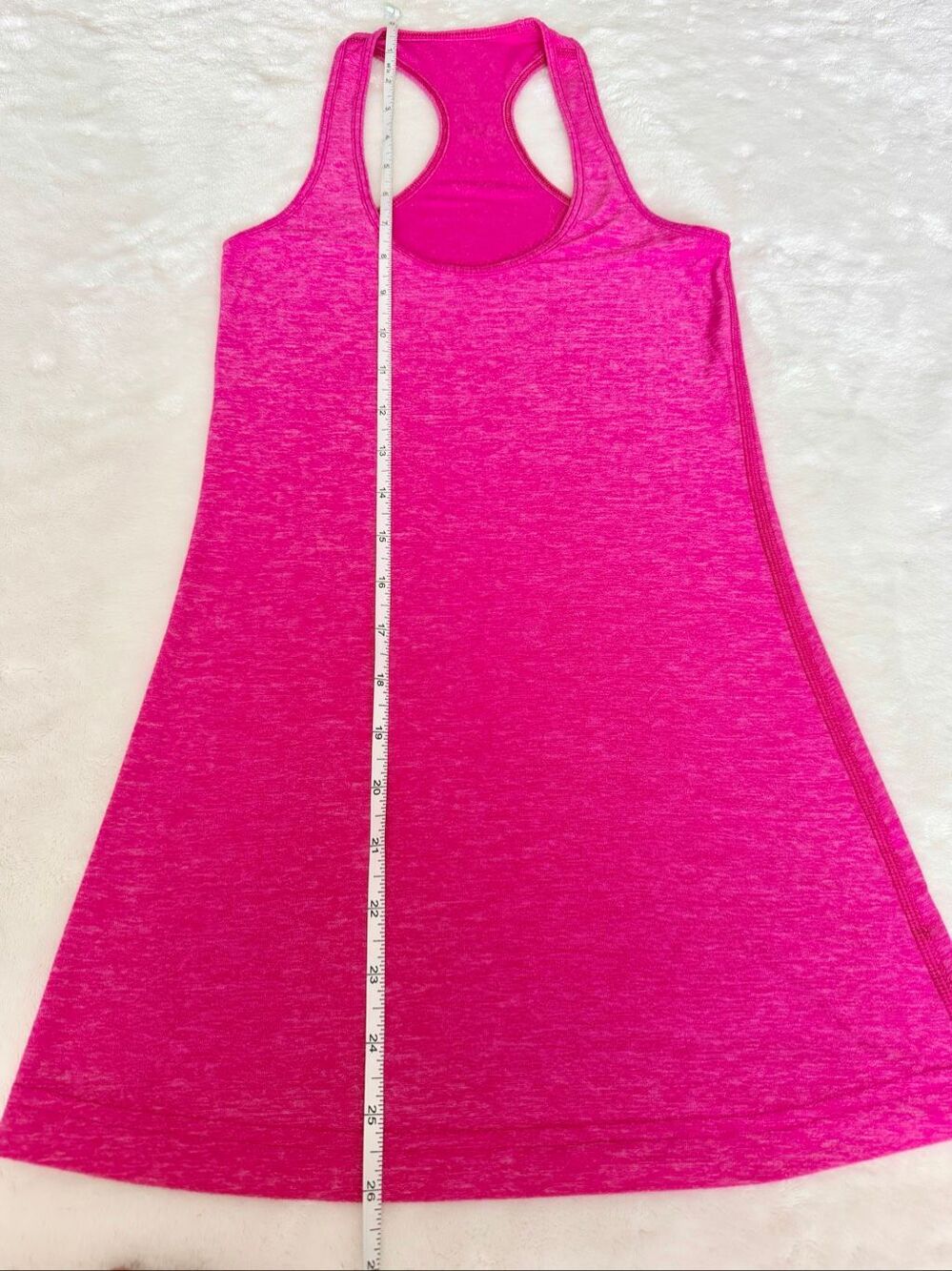 Lululemon Cool Racerback Tank Top Heathered Hot Pink Size 4 Yoga Running - Picture 5 of 6